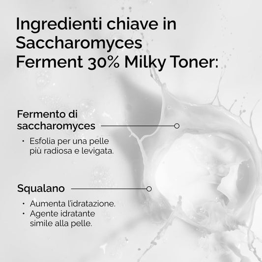 The Ordinary Saccharomyces Ferment 30% Milky Toner 100ml, Tonico viso lattiginoso, Esfoliante e idratante per una pelle più levigata e luminosa