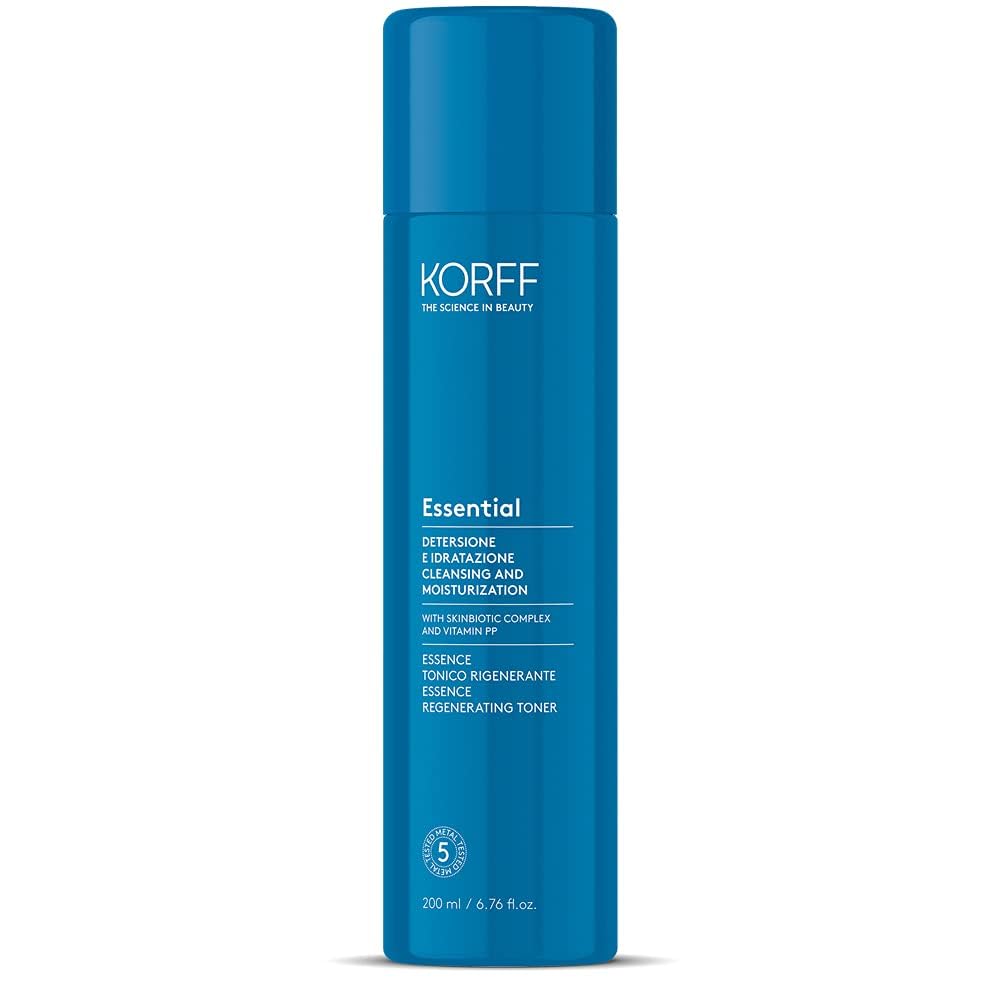 Korff Essence Tonico Viso Rigenerante, Formula Idratante e Illuminante, Arricchito con Pantenolo, 200ml