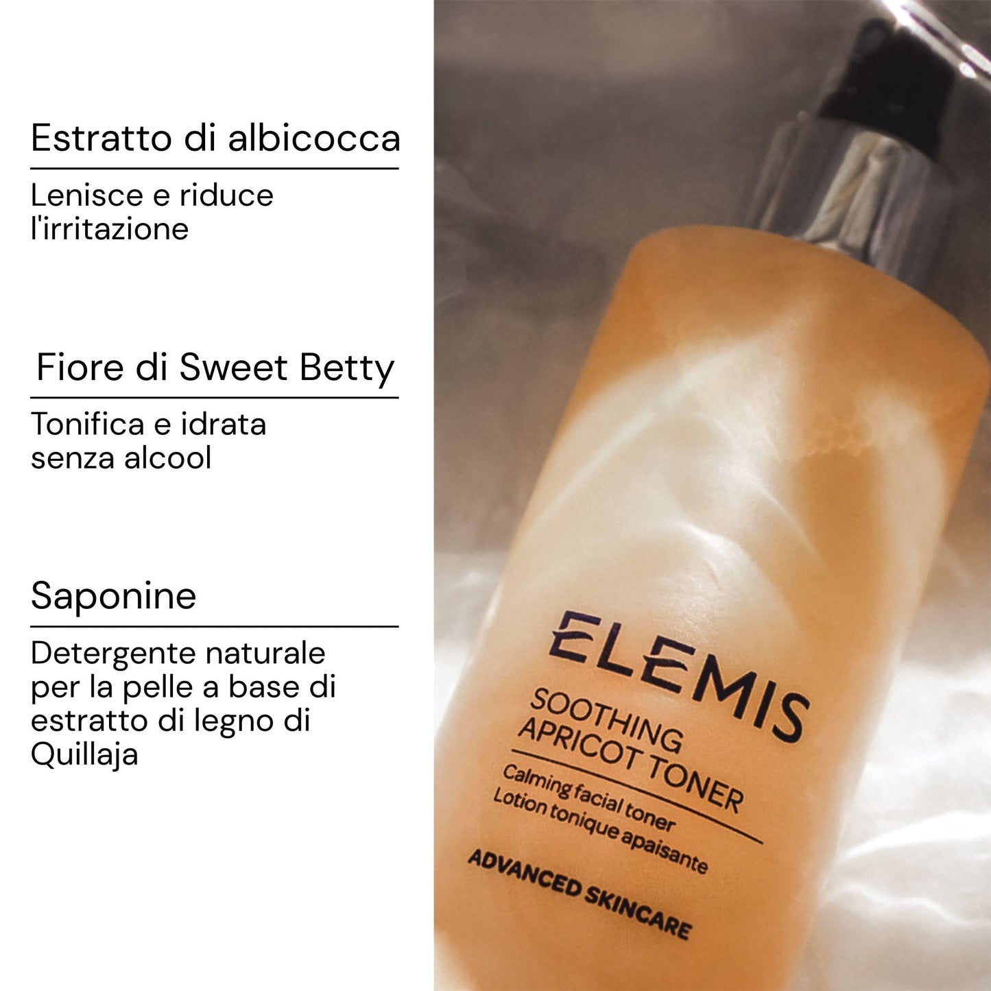 Soothing Apricot Toner – Tonico Viso Spray Senza Alcool Idratante per Pelle Sensibile, Acqua Termale Spray Lenitiva e Toner Riequilibrante